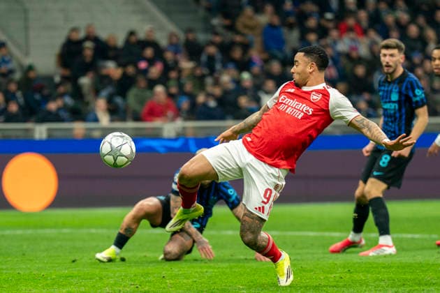 Inter Milan v Arsenal, UEFA Champions League Arsenal forward Gabriel Jesus (9) scores a GOAL 0-1 and celebrates during the Inter Milan v Arsenal UEFA Champions League match at the San Siro Stadium, Milan, Italy on 20 January 2026 Credit: Alex Young Every Second Media Editorial use only. All images are copyright Every Second Media Limited. No images may be reproduced without prior permission. Copyright: xIMAGO EveryxSecondxMediax ESM-1766-0019 AlexxYoungx xEveryxSecondxMediax