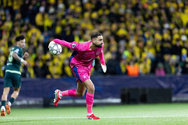 Goalkeeper Gianluigi Donnarumma (25 Man City) are seen during the UEFA Champions League football match between Bodo Glimt and Manchester City at Aspmyra in Bodo, Norway. Copyright: xAnexFrosakerx xSPPx Sportspressphoto_SPR83633