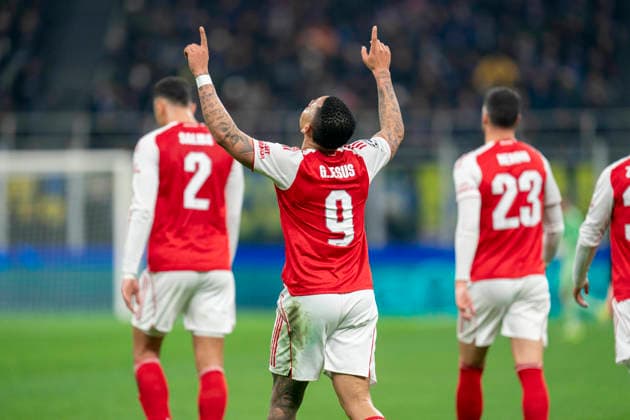 Inter Milan v Arsenal, UEFA Champions League Arsenal forward Gabriel Jesus (9) scores a GOAL 1-2 and celebrates during the Inter Milan v Arsenal UEFA Champions League match at the San Siro Stadium, Milan, Italy on 20 January 2026 Credit: Alex Young Every Second Media Editorial use only. All images are copyright Every Second Media Limited. No images may be reproduced without prior permission. Copyright: xIMAGO EveryxSecondxMediax ESM-1766-0037 AlexxYoungx xEveryxSecondxMediax