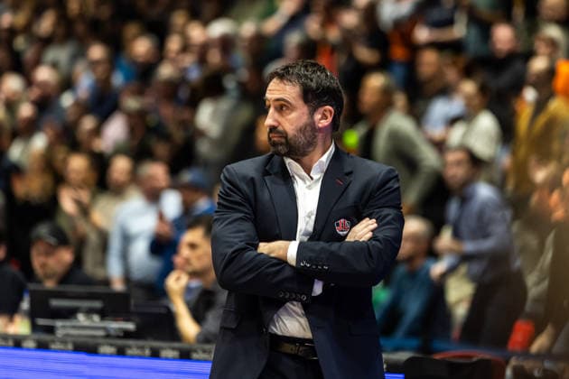 GER, BKT EuroCup, Saison 2025 2026, Niners Chemnitz - Cosea JL Bourg-en-Bresse. 20.01.2026, Messe, Chemnitz, GER, BKT EuroCup, Saison 2025 2026, Niners Chemnitz - Cosea JL Bourg-en-Bresse. Frederic Fauthoux (Head Coach) Cosea JL Bourg-en-Bresse Foto Alexander Trienitz Chemnitz Messe Sachsen Deutschland
