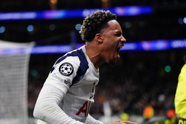 UEFA Champions League Matchday 7 of 8 Tottenham Hotspur v Borussia Dortmund Wilson Odobert of Tottenham Hotspur celebrates 2-0 lead during the UEFA Champions league Matchday 7 of 8 Tottenham Hotspur vs Borussia Dortmund at Tottenham Hotspur Stadium, London, United Kingdom, 20th January 2026 (Photo by Harvey Murphy News Images) Copyright: xHarveyxMurphy NewsxImagesx