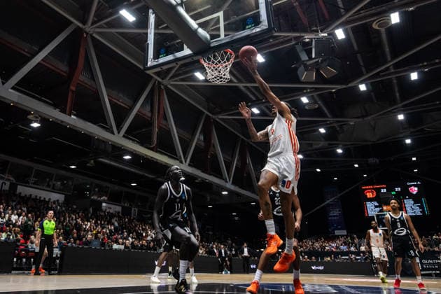 GER, BKT EuroCup, Saison 2025 2026, Niners Chemnitz - Cosea JL Bourg-en-Bresse. 20.01.2026, Messe, Chemnitz, GER, BKT EuroCup, Saison 2025 2026, Niners Chemnitz - Cosea JL Bourg-en-Bresse. Kevin Yebo (Niners Chemnitz, 0) Foto Alexander Trienitz Chemnitz Messe Sachsen Deutschland