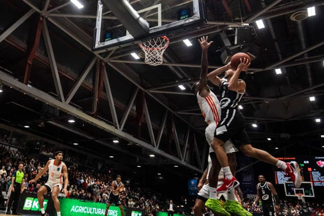 GER, BKT EuroCup, Saison 2025 2026, Niners Chemnitz - Cosea JL Bourg-en-Bresse. 20.01.2026, Messe, Chemnitz, GER, BKT EuroCup, Saison 2025 2026, Niners Chemnitz - Cosea JL Bourg-en-Bresse. Darius Mcghee (Cosea JL Bourg-en-Bresse 0) Foto Alexander Trienitz Chemnitz Messe Sachsen Deutschland