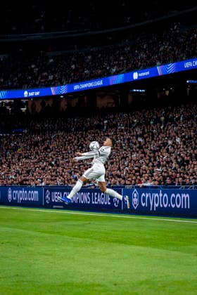 Real Madrid C.F. v AS Monaco - UEFA Champions League 2025 26 League Phase MD7 Kylian Mbappe of Real Madrid controls the ball during the UEFA Champions League 2025 26 League Phase MD7 match between Real Madrid C.F. and AS Monaco at Estadio Santiago Bernabeu on January 20, 2026 in Madrid, Spain. Madrid Estadio Santiago Bernabeu Spain Copyright: xEurasiaxSportxImagesx AGardin_20260120_Foot_Champ_ReaMad_Mon_0773