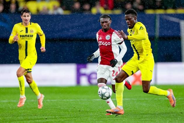 VILLARREAL , 20- 01-2026 , Estadio de la Ceramica, Season 2025 2026, UEFA Champions League match between Villarreal and Ajax. Picture shows Villareal player Tani Oluwaseyi vs Ajax player Jorthy Mokio Villarreal - Ajax  x200955891x Copyright: