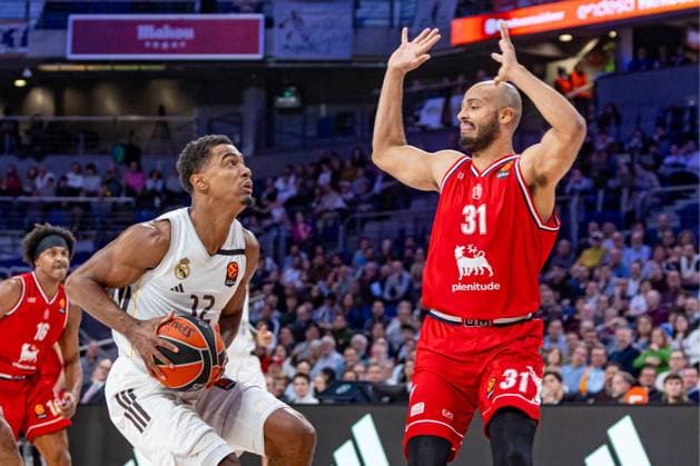 20th January 2026; Movistar Arena; Madrid, Spain; Turkish Airlines Euroleague Basketball; Spain, Real Madrid vs EA7 Emporio Armani Milan; Theo Maledon (Real Madrid) Euroleague Basketball Real Madrid vs Olimpia Milano 900 Cordon Press  900 CordonxPress LOF - Euroleague Basketball Real Madrid vs Olimpia Milano