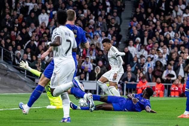 UEFA Champions League soccer match Real Madrid vs Monaco at Santiago Bernabeu stadium in Madrid, Spain. 20 January 2026 Kylian Mbappe 900 Cordon Press  900 CordonxPress LOF - Champions League Real Madrid vs Monaco