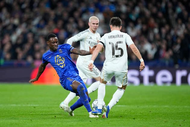 January 20, 2026, Madrid, Madrid, Spain: Folarin Balogun of AS Monaco and Arda Guler of Real Madrid CF in action during UEFA Champions League 2025 26 League Phase MD7 football match played between Real Madrid and AS Monaco at Bernabeu stadium on January 20, 2026, in Madrid, Spain. Madrid Spain - ZUMAa181 20260120_zaa_a181_113 Copyright: xOscarxJ.xBarrosox
