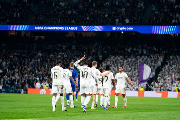 REAL MADRID CF v AS MONACO. CHAMPIONS LEAGUE 2025 2026. ROUND 7. Real Madrid CF s Kylian Mbappe celebrates goal during Champions League 2025 2026 Round 7 match. January 20,2026. (ALTERPHOTOS Tomas Garrido) MadridSpain  Copyright: xTomasxGarridox
