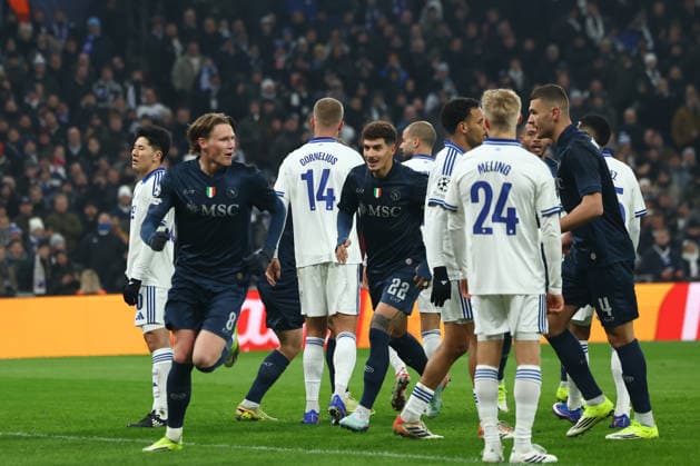 F.C. Copenhagen v SSC Napoli - UEFA Champions League 2025 26 League Phase MD7 Scott McTonimay of Napoli celebrates after he scores their first goal during the UEFA Champions League 2025 26 League Phase MD7 match between F.C. Copenhagen and SSC Napoli at Parken Stadium in Copenhagen, Denmark, on January 20, 2026 Copenaghen Denmark Italy  Copyright: xCiroxDexLucax originalFilename:deluca-fccopenh260120_np7So.jpg