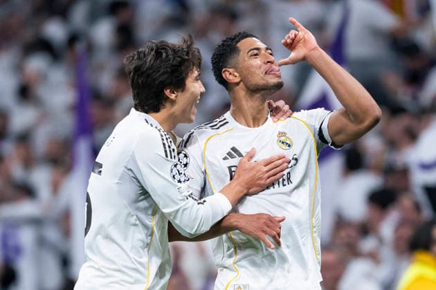 REAL MADRID CF v AS MONACO. CHAMPIONS LEAGUE 2025 2026. ROUND 7. Real Madrid CF s Jude Bellingham (r) and Gonzalo Garcia celebrate goal during Champions League 2025 2026 Round 7 match. January 20,2026. (ALTERPHOTOS Tomas Garrido) MadridSpain  Copyright: xTomasxGarridox