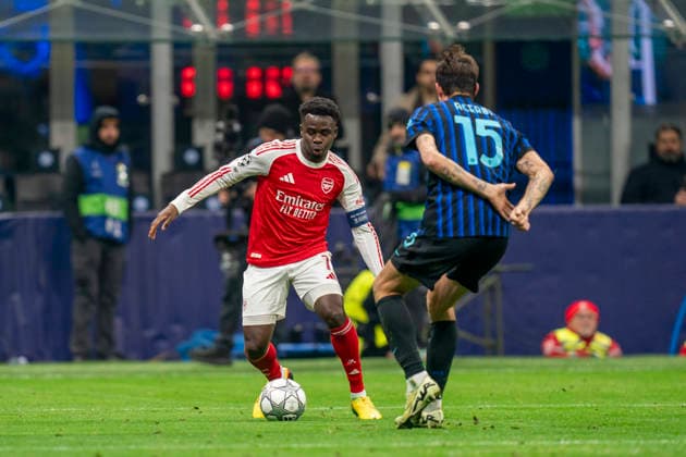 Inter Milan v Arsenal, UEFA Champions League Arsenal forward Bukayo Saka (7) on the ball during the Inter Milan v Arsenal UEFA Champions League match at the San Siro Stadium, Milan, Italy on 20 January 2026 Credit: Alex Young Every Second Media Editorial use only. All images are copyright Every Second Media Limited. No images may be reproduced without prior permission. Copyright: xIMAGO EveryxSecondxMediax ESM-1766-0070 AlexxYoungx xEveryxSecondxMediax