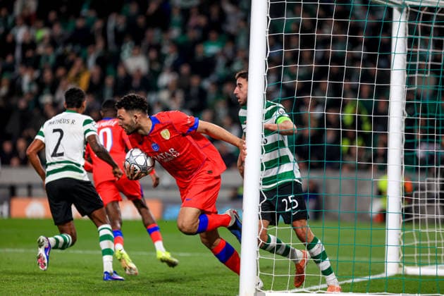 Estadio Jose Alvalde Goncalo Ramos of Paris Saint-Germain celebrates a goal during the UEFA Champions League 2025 26 League Phase MD7 match between Sporting CP and Paris Saint-Germain at Estadio JosÃ Alvalade on January 20, 2026 in Lisbon, Portugal. UEFA Champions League 2025 26 - Sporting CP vs Paris Saint-Germain (Valter Gouveia SPP) Copyright: xValterxGouveia SPPx spp-en-VaGo-VG_L2606