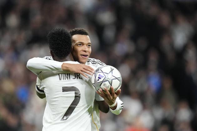 Real Madrid C.F. v AS Monaco - UEFA Champions League MADRID, SPAIN - JANUARY 20: Kylian Mbappe centre-forward of Real Madrid and France celebrates after scoring his sides second goal during the UEFA Champions League 2025 26 League Phase MD7 match between Real Madrid C.F. and AS Monaco at Estadio Santiago Bernabeu on January 20, 2026 in Madrid, Spain. Jose Hernandez Anadolu Madrid Spain. Editorial use only. Please get in touch for any other usage.  Copyright: x2026xAnadoluxJosexHernandezx