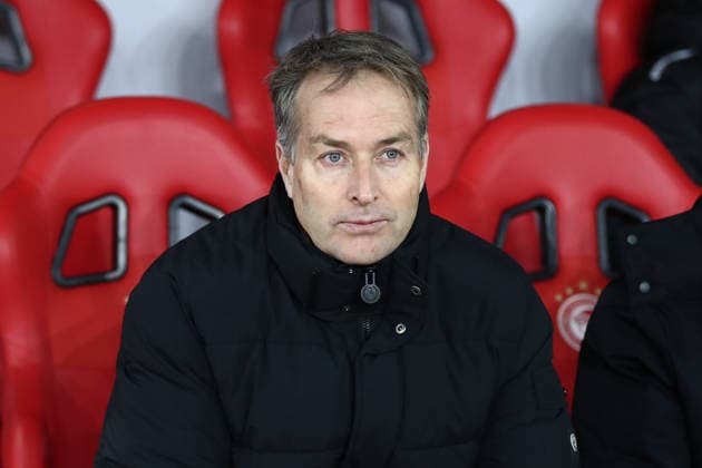 Olympiacos v Bayer 04 Leverkusen - UEFA Champions League PIRAEUS, GREECE - JANUARY 20: Head Coach Kasper Hjulmand of Bayer 04 Leverkusen follows the UEFA Champions League, League Phase, Matchday 7 game between Olympiacos and Bayer 04 Leverkusen at Georgios Karaiskakis Stadium on January 20, 2026, in Piraeus, Greece. Stringer Anadolu Piraeus Greece. Editorial use only. Please get in touch for any other usage.  Copyright: x2026xAnadoluxStringerx