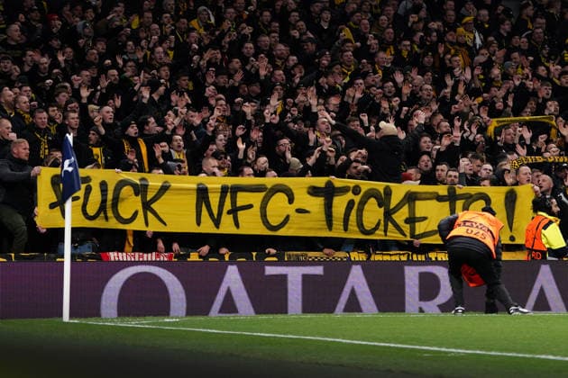 UEFA Champions League Matchday 7 of 8 Tottenham Hotspur v Borussia Dortmund Borussia Dortmund supporters during the UEFA Champions league Matchday 7 of 8 Tottenham Hotspur vs Borussia Dortmund at Tottenham Hotspur Stadium, London, United Kingdom, 20th January 2026 (Photo by Harvey Murphy News Images) Copyright: xHarveyxMurphy NewsxImagesx