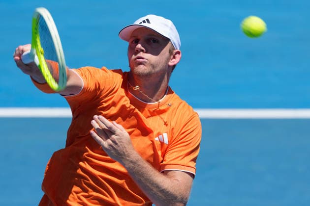 January 21, 2026: 14th seed ALEJANDRO DAVIDOVICH FOKINA of Spain in action against REILLY OPELKA of the USA on KIA Arena in a Men s Singles 2nd round match on day 4 of the 2026 Australian Open in Melbourne, Australia. Cal Media Melbourne Australia - ZUMAc04_ 20260121_faf_c04_004 Copyright: xSydneyxLowx