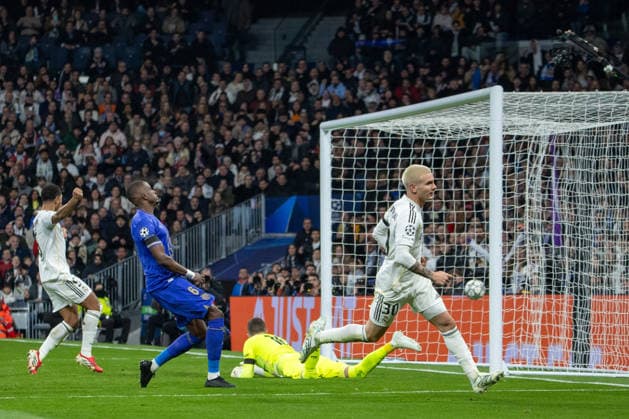 January 20, 2026, Madrid, Spain: Franco Mastantuono of Real Madrid in action during the UEFA Champions League match between Real Madrid and AS Monaco played at the Santiago BernabÃ u Stadium. Final score: Real Madrid 6:1 AS Monaco. Madrid Spain - ZUMAs197 20260120_aaa_s197_381 Copyright: xDavidxCanalesx
