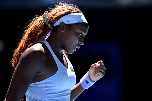 TENNIS AUSTRALIAN OPEN, Coco Gauff of the USA reacts during the Women™s 2nd round match against Olga Danilovic of Sebia on day 4 of the 2026 Australian Open tennis tournament at Melbourne Park in Melbourne, Wednesday, January 21, 2026. ( NO ARCHIVING MELBOURNE VICTORIA AUSTRALIA  Copyright: xJOELxCARRETTx 20260121159277694238