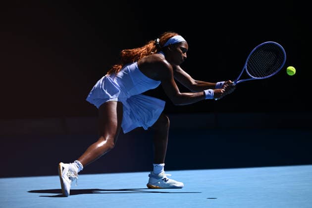 TENNIS AUSTRALIAN OPEN, Coco Gauff of the USA in action during the Women™s 2nd round match against Olga Danilovic of Sebia on day 4 of the 2026 Australian Open tennis tournament at Melbourne Park in Melbourne, Wednesday, January 21, 2026. ( NO ARCHIVING MELBOURNE VICTORIA AUSTRALIA  Copyright: xJOELxCARRETTx 20260121152964587005