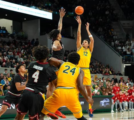 January 20, 2026, Waco, Texas, USA: Baylor guard MICHAEL RATAJ (12) shoots the ball during a college basketball game between the Baylor Bears and the Texas Tech Red Raiders on January 20, 2026 in Waco, Texas. Texas Tech won, 92-73. Waco USA - ZUMAc201 20260120_zap_c201_049 Copyright: xScottxColemanx