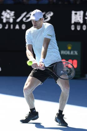 AUSTRALIAN OPEN 2026 MELBOURNE, AUSTRALIA - JANUARY 21: Yannick Hanfmann (GER) in action against Carlos Alcaraz (ESP) (not seen) during round 2 at the Australian Open grand slam tennis tournament at Melbourne Park in Melbourne, Australia on January 21, 2026 Mark Avellino Anadolu Melbourne Australia. Editorial use only. Please get in touch for any other usage.  Copyright: x2026xAnadoluxMarkxAvellinox