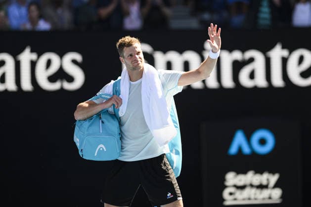 AUSTRALIAN OPEN 2026 MELBOURNE, AUSTRALIA - JANUARY 21: Yannick Hanfmann (GER) waves to the crowd as he walks off centre court after losing to Carlos Alcaraz (ESP) (not seen) during round 2 at the Australian Open grand slam tennis tournament at Melbourne Park in Melbourne, Australia on January 21, 2026 Mark Avellino Anadolu Melbourne Australia. Editorial use only. Please get in touch for any other usage.  Copyright: x2026xAnadoluxMarkxAvellinox