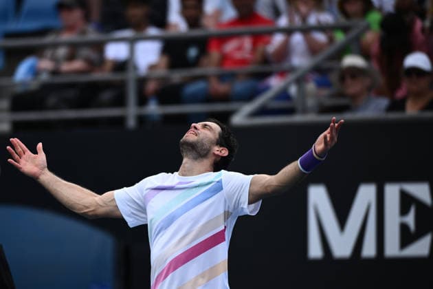TENNIS AUSTRALIAN OPEN, Nuno Borges of Portugal following his win in the Men™s 2nd round match against Jordan Thompson of Australia on day 4 of the 2026 Australian Open tennis tournament at Melbourne Park in Melbourne, Wednesday, January 21, 2026. ( NO ARCHIVING MELBOURNE VICTORIA AUSTRALIA  Copyright: xJOELxCARRETTx 20260121194200066921