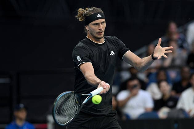 TENNIS AUSTRALIAN OPEN, Alexander Zverev of Germany in action during the Men™s 2nd round match against Alexandre Muller of France on day 4 of the 2026 Australian Open tennis tournament at Melbourne Park in Melbourne, Wednesday, January 21, 2026. ( NO ARCHIVING MELBOURNE VICTORIA AUSTRALIA  Copyright: xJAMESxROSSx 20260121193805784475