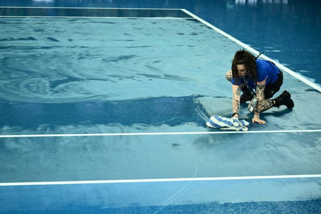 TENNIS AUSTRALIAN OPEN, Rain delays play as Alexander Zverev of Germany takes on Alexandre Muller of France during the Men™s 2nd round match on day 4 of the 2026 Australian Open tennis tournament at Melbourne Park in Melbourne, Wednesday, January 21, 2026. ( NO ARCHIVING MELBOURNE VICTORIA AUSTRALIA  Copyright: xJOELxCARRETTx 20260121195252005399