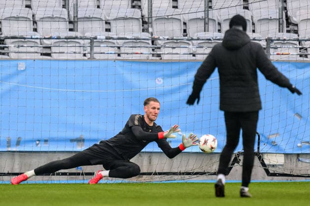 260121 Goalkeeper Robin Olsen during a UEFA Europa League training session with Malmö FF on January 21, 2026 in Malmö. Photo: Petter Arvidson BILDBYRAN kod PA PA1127 fotboll football soccer fotball uefa europa league europa league träning practice training malmö ff bbeng Copyright: PETTERxARVIDSON BB260121PA028