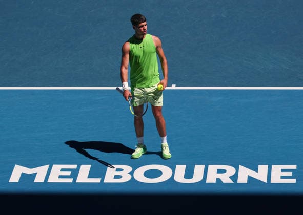 Carlos Alcaraz (ESP), Australian Open 2026, Melbourne Park, Melbourne, Victoria, Australia. Copyright: xJuergenxHasenkopfx