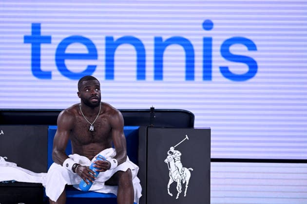 TENNIS AUSTRALIAN OPEN, Frances Tiafoe of the USA during the Men™s 2nd round match against Francisco Comesana of Argentina on day 4 of the 2026 Australian Open tennis tournament at Melbourne Park in Melbourne, Wednesday, January 21, 2026. ( NO ARCHIVING MELBOURNE VICTORIA AUSTRALIA  Copyright: xJOELxCARRETTx 20260121182573104223