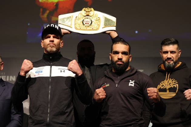 21.01.2026, Boxen, Pressekonferenz, Ursapharm Fight Night IV, Boxweltmeister Jürgen Doberstein, Boxer Pierre Hubert Dibombe Saarlouis Theater am Ring Saarland Deutschland (DEU) *** 21 01 2026, Boxing, Press conference, Ursapharm Fight Night IV, Boxing world champion Jürgen Doberstein, Boxer Pierre Hubert Dibombe Saarlouis Theater am Ring Saarland Germany DEU Copyright: xSebastianxBachx