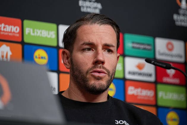 Fussball, Bundesliga, Herren, Freiburg - Europa-Park-Stadion, Europa Park Stadion,: Presse Konferenz, Europa League Spiel, Maccabi Tel-aviv, Christian Guenter (SC Freiburg, 30) Freiburg Europa Park Stadion Baden-Württemberg Deutschland Copyright: xFINLEYxMÖRCHx