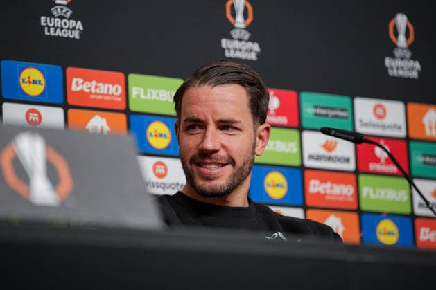 Fussball, Bundesliga, Herren, Freiburg - Europa-Park-Stadion, Europa Park Stadion,: Presse Konferenz, Europa League Spiel, Maccabi Tel-aviv, Christian Guenter (SC Freiburg, 30) Freiburg Europa Park Stadion Baden-Württemberg Deutschland Copyright: xFINLEYxMÖRCHx