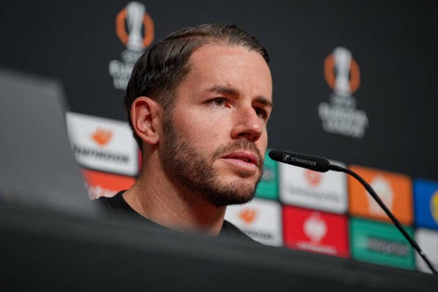 Fussball, Bundesliga, Herren, Freiburg - Europa-Park-Stadion, Europa Park Stadion,: Presse Konferenz, Europa League Spiel, Maccabi Tel-aviv, Christian Guenter (SC Freiburg, 30) Freiburg Europa Park Stadion Baden-Württemberg Deutschland Copyright: xFINLEYxMÖRCHx