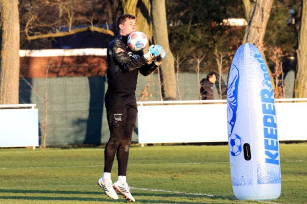 DEU, DFL, 2. FBL Hertha BSC, Training, 21.01.2026, Sportforum, Berlin, DEU, DFL, 2. FBL Hertha BSC, Training, im Bild Tjark Ernst (Hertha BSC Berlin 1) DFL - regulations prohibit any use of Photographs as image sequences and or quasi-video