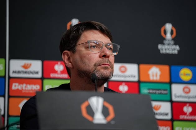 Fussball, Bundesliga, Herren, Freiburg - Europa-Park-Stadion, Europa Park Stadion,: Presse Konferenz, Europa League Spiel, Maccabi Tel-aviv, Sascha Glunk, Freiburg Europa Park Stadion Baden-Württemberg Deutschland Copyright: xFINLEYxMÖRCHx