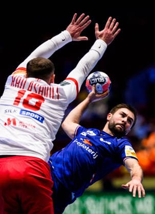 260121 Luc Steins of the Netherlands during the EHF European Handball Championship preliminary round match between the Netherlands and Georgia on January 21, 2026 in Malmö. Photo: Petter Arvidson BILDBYRAN kod PA PA1129 handball handboll handball handbolls-em 2026 nederländerna netherlands georgien ehf european handball championship georgia bbeng Copyright: PETTERxARVIDSON BB260121PA118