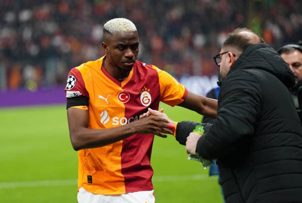 ISTANBUL, TURKEY - JANUARY 21: Victor Osimhen of Galatasaray SK during the UEFA Champions League 2025 26 League Phase MD7 match between Galatasaray A.S. and Atletico de Madrid at Ali Sami Yen Spor Kompleksi Rams Park Stadium on January 21, 2026 in Istanbul, Turkey. Istanbul Turkey Copyright: xSeskimphotox GSaray-AMadrid-210126 (8)