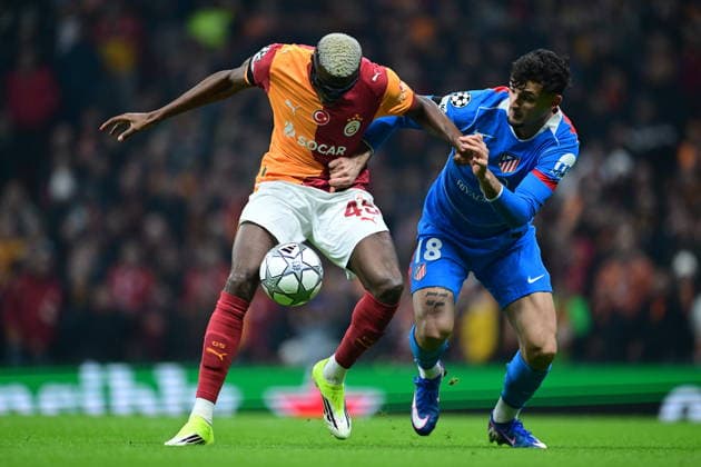 Galatasaray v Atletico Madrid - UEFA Champions League ISTANBUL, TURKIYE - JANUARY 21: Galatasaray s Victor Osimhen (45) and Atletico Madrid s Marc Pubill (18) compete for the ball during the UEFA Champions League week 7 match between Galatasaray and Atletico Madrid at RAMS Park in Istanbul, Turkiye, on January 21, 2026. Abdulhamid Hosbas Anadolu Istanbul Turkey. Editorial use only. Please get in touch for any other usage.  Copyright: x2026xAnadoluxAbdulhamidxHosbasx