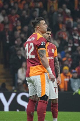 ISTANBUL, TURKEY - JANUARY 21: Abdulkerim Bardakci (42) of Galatasaray SK reacts during the UEFA Champions League 2025 26 League Phase MD7 match between Galatasaray A.S. and Atletico de Madrid at Ali Sami Yen Spor Kompleksi Rams Park Stadium on January 21, 2026 in Istanbul, Turkey. Istanbul Turkey Copyright: xSeskimphotox GSaray-AMadrid-210126 (20)