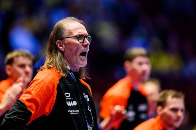 260121 Coach Staffan Olsson of the Netherlands during the EHF European Handball Championship preliminary round match between the Netherlands and Georgia on January 21, 2026 in Malmö. Photo: Petter Arvidson BILDBYRAN kod PA PA1129 handball handboll handball handbolls-em 2026 nederländerna netherlands georgien ehf european handball championship georgia bbeng Copyright: PETTERxARVIDSON BB260121PA129