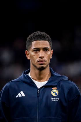 Real Madrid C.F. v AS Monaco - UEFA Champions League 2025 26 League Phase MD7 Jude Bellingham of Real Madrid is seen during the performance of the official anthem prior to the UEFA Champions League 2025 26 League Phase MD7 match between Real Madrid C.F. and AS Monaco at Estadio Santiago Bernabeu on January 20, 2026 in Madrid, Spain. Madrid Estadio Santiago Bernabeu Madrid Spain Copyright: xAlbertoxGardinx AGardin_20260120_Foot_Champ_ReaMad_Mon_1466