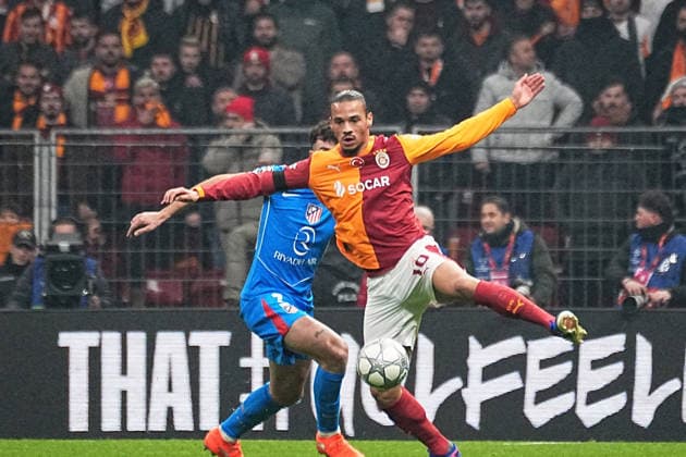 ISTANBUL, TURKEY - JANUARY 21: Leroy Sane of Galatasaray SK during the UEFA Champions League 2025 26 League Phase MD7 match between Galatasaray A.S. and Atletico de Madrid at Ali Sami Yen Spor Kompleksi Rams Park Stadium on January 21, 2026 in Istanbul, Turkey. Istanbul Turkey Copyright: xSeskimphotox GSaray-AMadrid-210126 (74)
