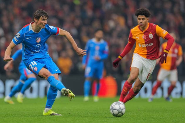2026-01-21 Galatasaray SK v Atletico de Madrid - UEFA Champions League 2025 26 League Phase MD7 ISTANBUL, TURKEY - JANUARY 21: Robin Le Normand of Atletico de Madrid, Gabriel Sara of Galatasaray SK during the UEFA Champions League 2025 26 League Phase MD7 match between Galatasaray SK and Atletico de Madrid at Rams Park Stadium on January 21, 2026 in Istanbul, Turkey. (Photo by BSR Agency) Istanbul Turkey Content not available for redistribution in The Netherlands directly or indirectly through any third parties. Copyright: xBSRxAgencyx