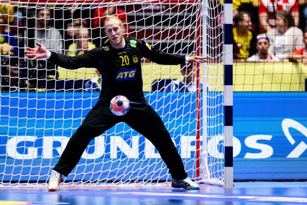 260121 Goalkeeper Mikael Appelgren of Sweden during the EHF European Handball Championship preliminary round match between Sweden and Croatia on January 21, 2026 in Malmö. Photo: Petter Arvidson BILDBYRAN kod PA PA1130 handball handboll handball handbolls-em 2026 sverige sweden croatia kroatien ehf european handball championship sverige bbeng grappa33 sverige sweden Copyright: PETTERxARVIDSON BB260121PA160