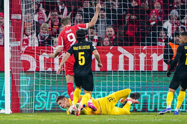 2026-01-21 FC Bayern München v R. Union Saint-Gilloise - UEFA Champions League 2025 26 League Phase MD7 MUNICH, GERMANY - JANUARY 21: goalkeeper Kjell Scherpen of R. Union Saint-Gilloise makes a save during the UEFA Champions League 2025 26 League Phase MD7 match between FC Bayern M++nchen and R. Union Saint-Gilloise at Football Arena Munich on January 21, 2026 in Munich, Germany. Munich Football Arena Munich Germany Content not available for redistribution in The Netherlands directly or indirectly through any third parties. Copyright: xAndrexWeeningx