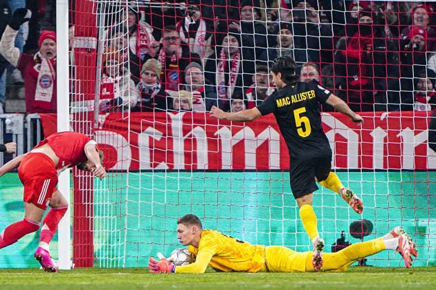 2026-01-21 FC Bayern München v R. Union Saint-Gilloise - UEFA Champions League 2025 26 League Phase MD7 MUNICH, GERMANY - JANUARY 21: goalkeeper Kjell Scherpen of R. Union Saint-Gilloise makes a save during the UEFA Champions League 2025 26 League Phase MD7 match between FC Bayern M++nchen and R. Union Saint-Gilloise at Football Arena Munich on January 21, 2026 in Munich, Germany. Munich Football Arena Munich Germany Content not available for redistribution in The Netherlands directly or indirectly through any third parties. Copyright: xAndrexWeeningx